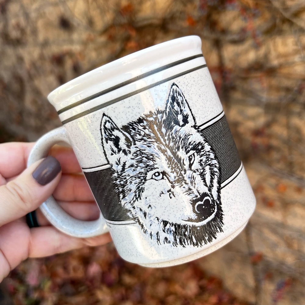 Vintage Colorado Souvenir Ceramic Wolf Coffee Tea Mug